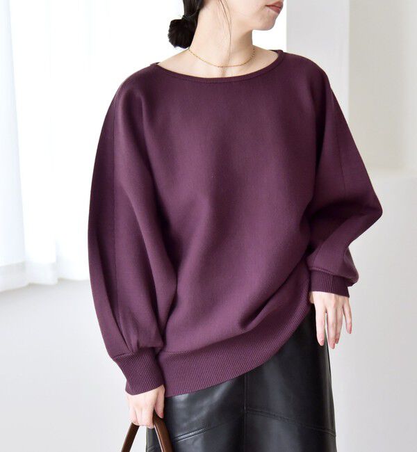 quaranciel「quaranciel:〈手洗い可能〉ダブルフェイス ボートネック パフ ニット プルオーバー」|ニット・セーター|