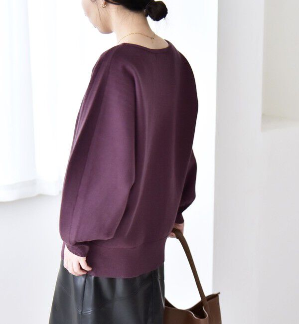 quaranciel「quaranciel:〈手洗い可能〉ダブルフェイス ボートネック パフ ニット プルオーバー」|ニット・セーター|