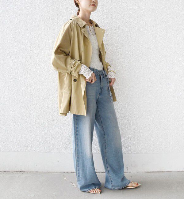 SHIPS for women「〈撥水加工〉バック ギャザー ドロスト ミディ丈 トレンチ コート」|トレンチコート|