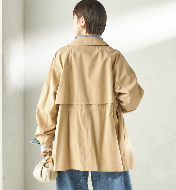 SHIPS for women「〈撥水加工〉バック ギャザー ドロスト ミディ丈 トレンチ コート」|トレンチコート|