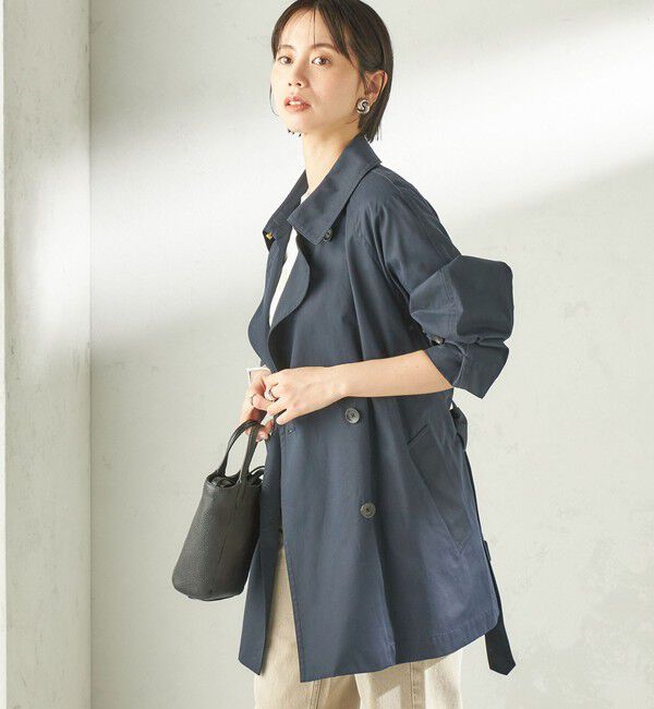 SHIPS for women「〈撥水加工〉バック ギャザー ドロスト ミディ丈 トレンチ コート」|トレンチコート|