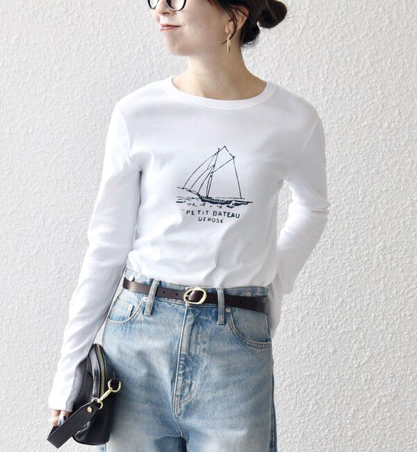 SHIPS any「【SHIPS any別注】PETIT BATEAU: プリント ロン TEE」|Tシャツ・カットソー|