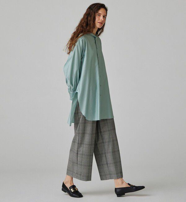 MACPHEE「コットンモールスキン バンドカラーチュニックシャツ」|シャツ・ブラウス|