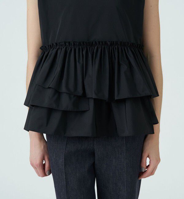 TOMORROWLAND collection「ポリエステルシルクマットタフタ ギャザーティアードブラウス」|シャツ・ブラウス|