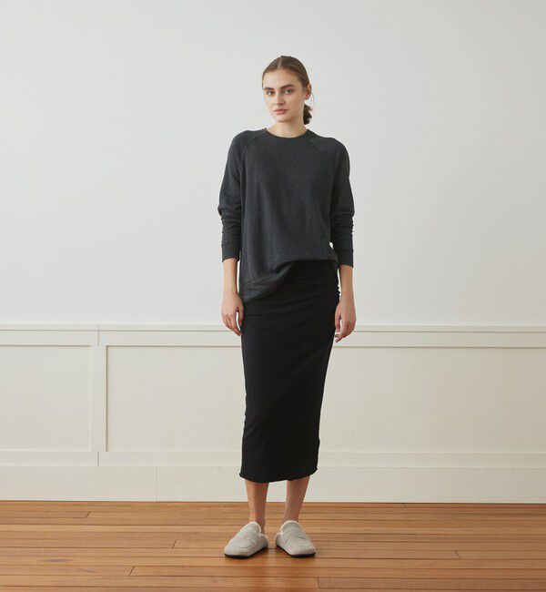 JAMES PERSE「ブラッシュドコットンジャージー サイドシャーリングスカート WRBJ5960」|タイト|