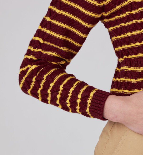 MACPHEE「ハイブリットコットンケーブル クルーネックカーディガン」|カーディガン|