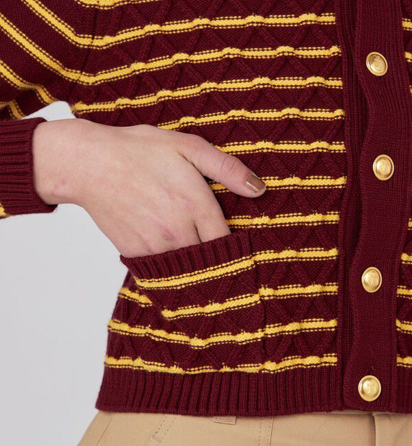 MACPHEE「ハイブリットコットンケーブル クルーネックカーディガン」|カーディガン|