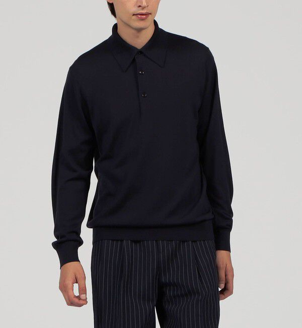 TOMORROWLAND MENS「TOMORROWLAND tricot スーパーファインメリノウール ニットポロシャツ」|ニット・セーター|