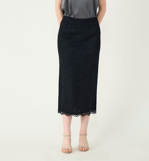 Ballsey「フラワーコードレース ペンシルタイトスカート」|タイト|