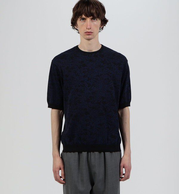 TOMORROWLAND MENS「TOMORROWLAND tricot ペイズリー柄 コットンハーフスリーブ ニット」|ニット・セーター|