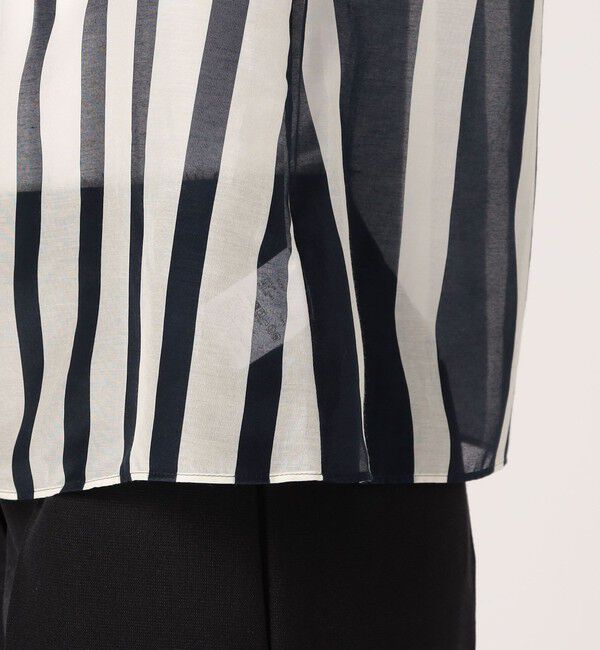 DES PRES「コットンシルクローンストライプ スリーブレスジレ」|シャツ・ブラウス|