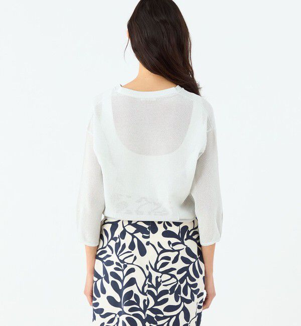 MACPHEE「コットンメッシュ Vネックカーディガン」|カーディガン|