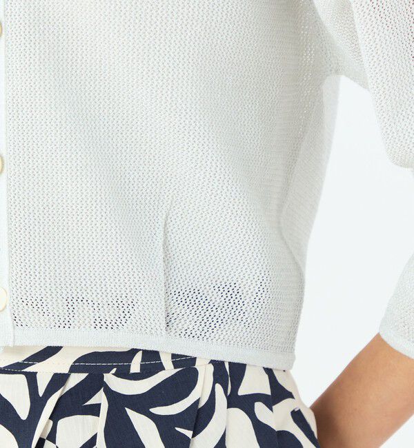 MACPHEE「コットンメッシュ Vネックカーディガン」|カーディガン|