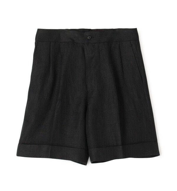 TOMORROWLAND MENS「フレンチリネン バックベルト ショートパンツ」|その他|19 ブラック
