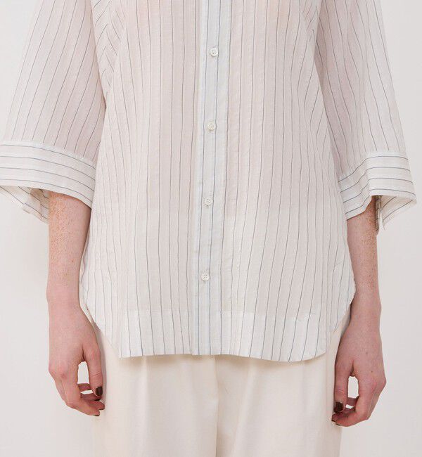 GALERIE VIE「コットンシルクオーガンジー ワイドバランスシャツ」|シャツ・ブラウス|