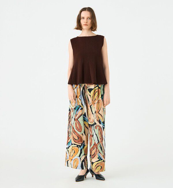 Ballsey「ハンドペイントプリント タックセミワイドパンツ」|その他|