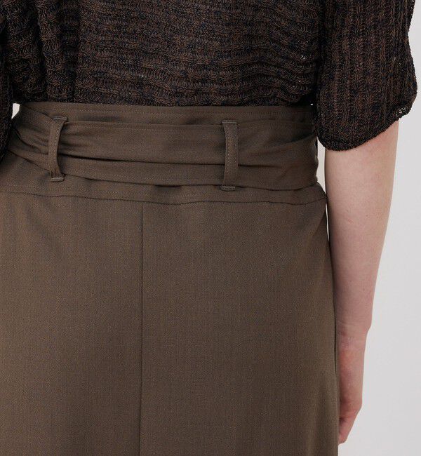 GALERIE VIE「クレープウールストレッチ ラップマキシスカート」|タイト|