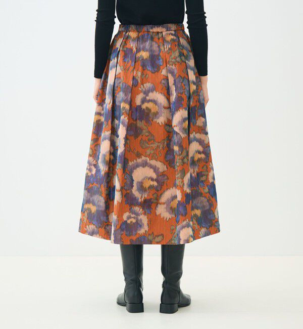 TOMORROWLAND collection「ヴァーミリオンプリント タックスイングスカート」|フレア|