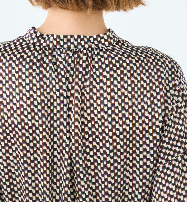 Ballsey「ラグスクエアプリント ウエストギャザーワンピース」|ワンピース|