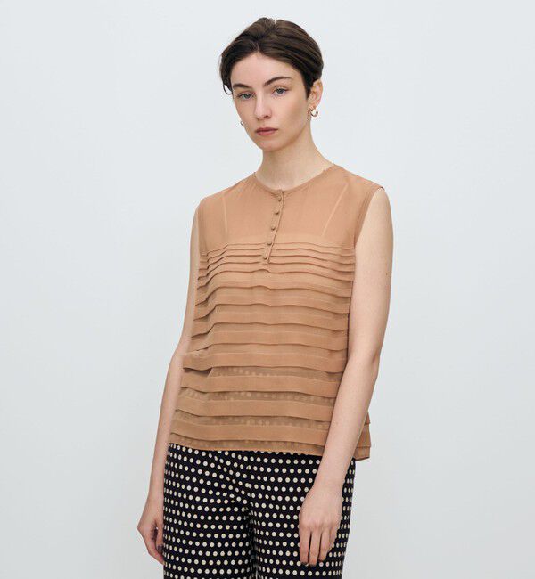 TOMORROWLAND collection「シルクシフォン ノースリーブブラウス」|シャツ・ブラウス|