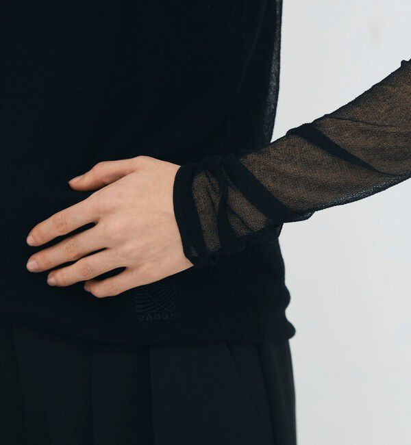 CABaN「コットンナイロンストレッチ シアークルーネックプルオーバー」|ニット・セーター|