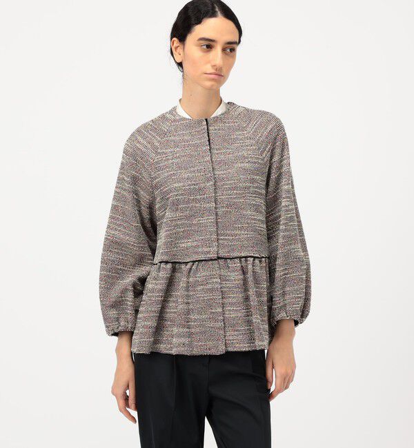 TOMORROWLAND collection「ファンシーニット ペプラムジャケット」|ノーカラージャケット|