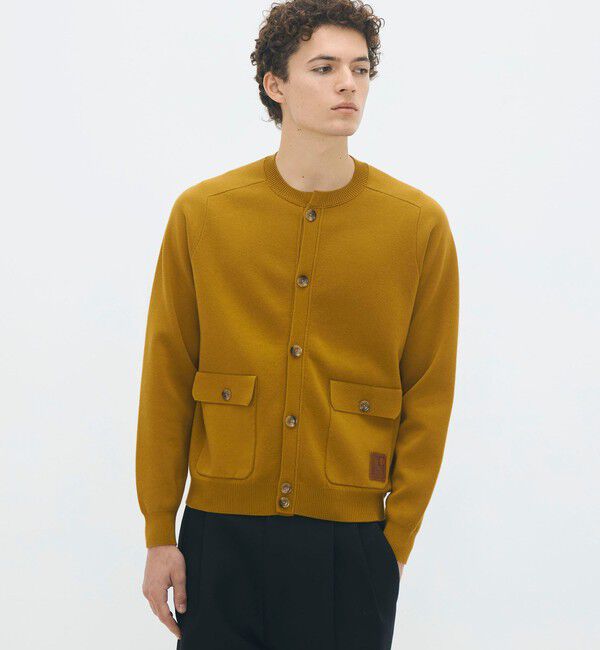 CABaN「コットンカシミヤ フラップポケットニットブルゾン」|カーディガン|