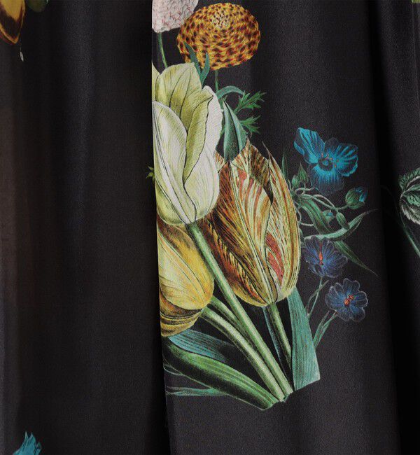 CABaN「シルク BOUQUETプリント フレアスカート」|スカート|