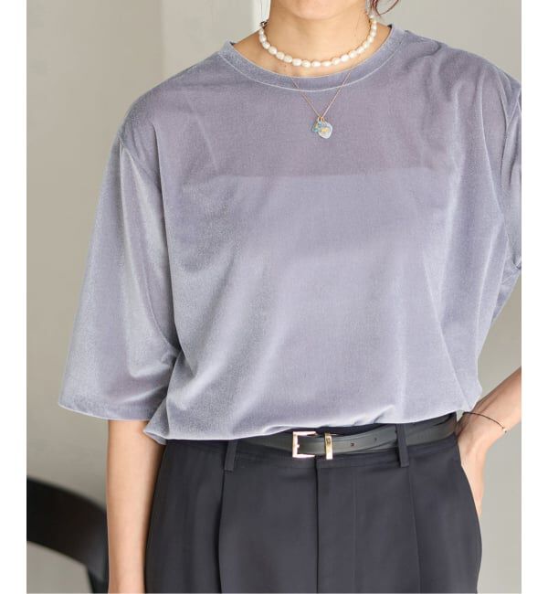 IENA「シアーベロアTシャツ」|Tシャツ・カットソー|グレーA
