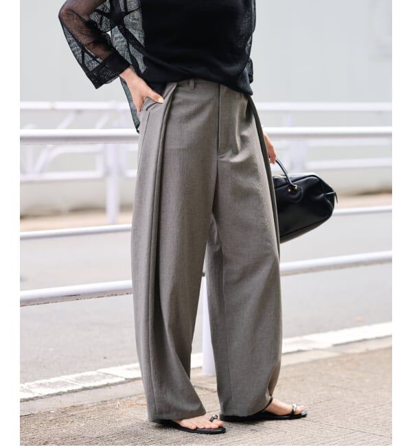 FRAMeWORK「撥水強撚PEアジャストパンツ」|スラックス|グレー