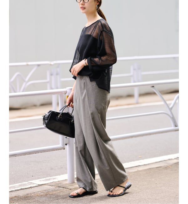 FRAMeWORK「撥水強撚PEアジャストパンツ」|スラックス|