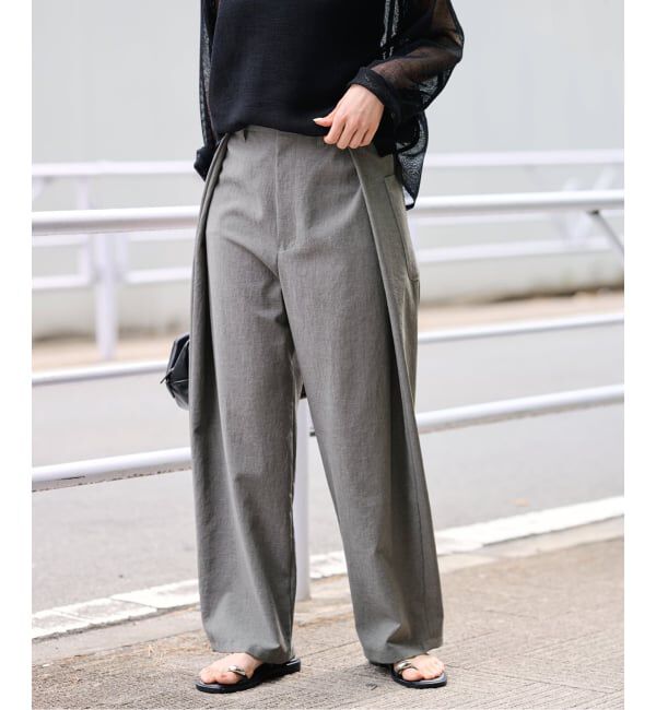 FRAMeWORK「撥水強撚PEアジャストパンツ」|スラックス|