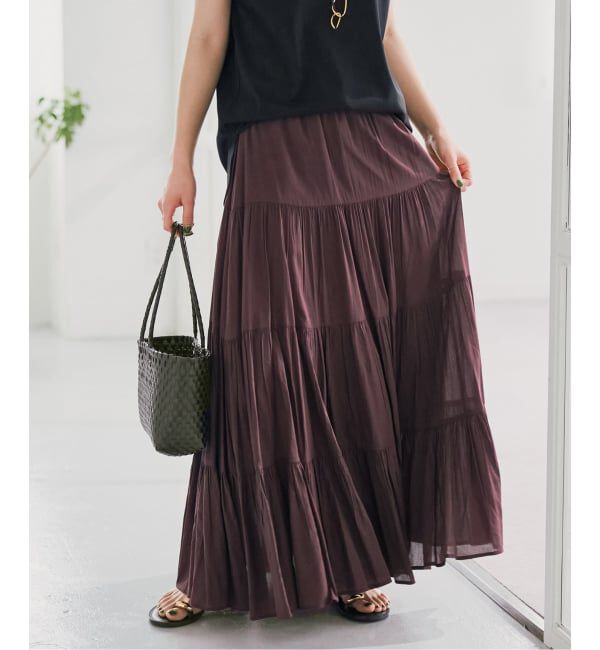 Spick and Span「HYU ギャザーティアードスカート」|スカート|