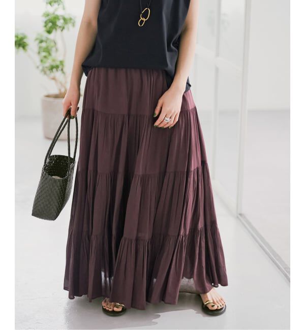 Spick and Span「HYU ギャザーティアードスカート」|スカート|