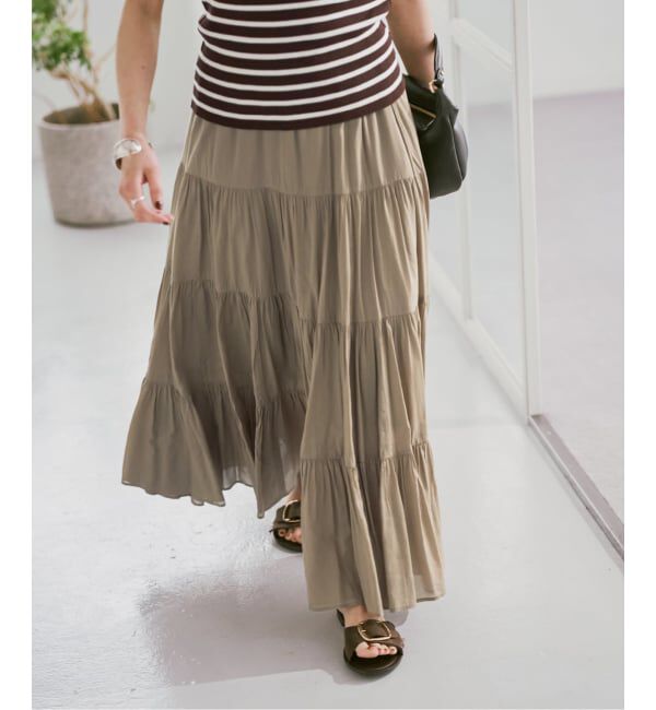 Spick and Span「HYU ギャザーティアードスカート」|スカート|