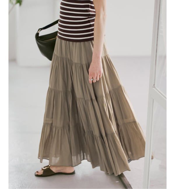 Spick and Span「HYU ギャザーティアードスカート」|スカート|