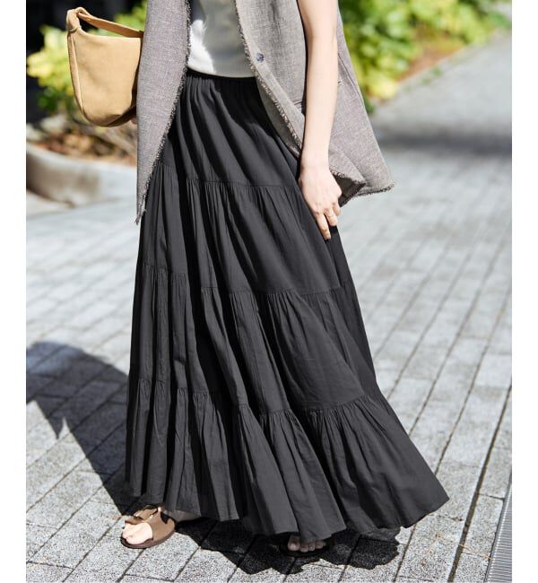 Spick and Span「HYU ギャザーティアードスカート」|スカート|