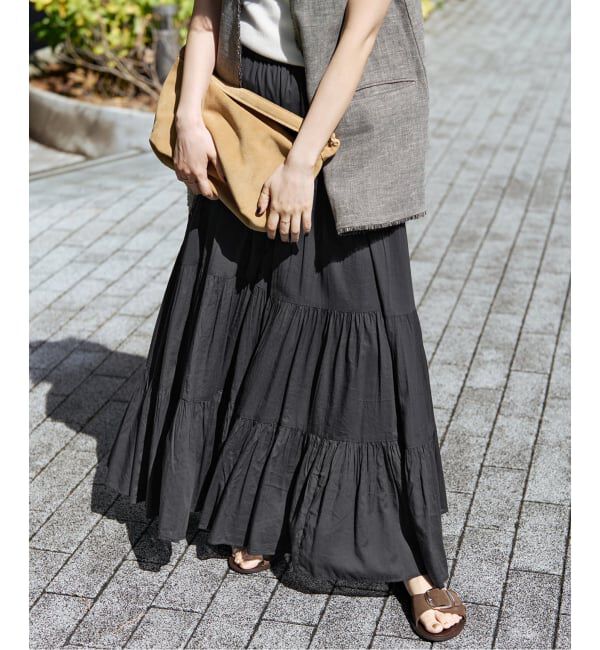 Spick and Span「HYU ギャザーティアードスカート」|スカート|