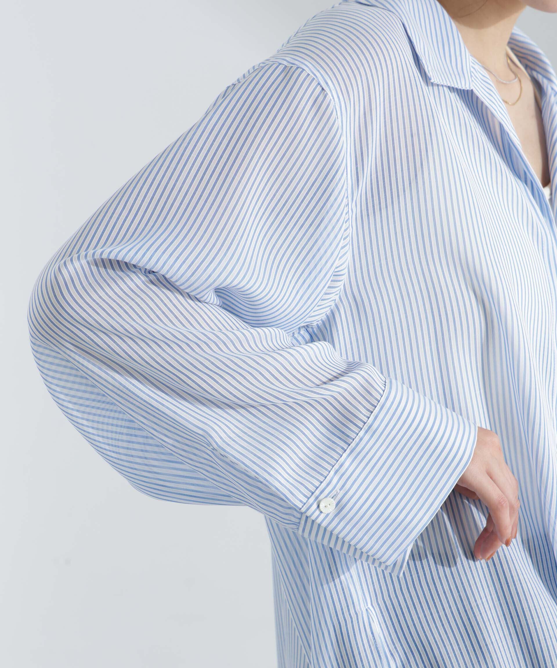 nano･universe「マルチボタンシアーストライプシャツ(セットアップ可)」|シャツ・ブラウス|