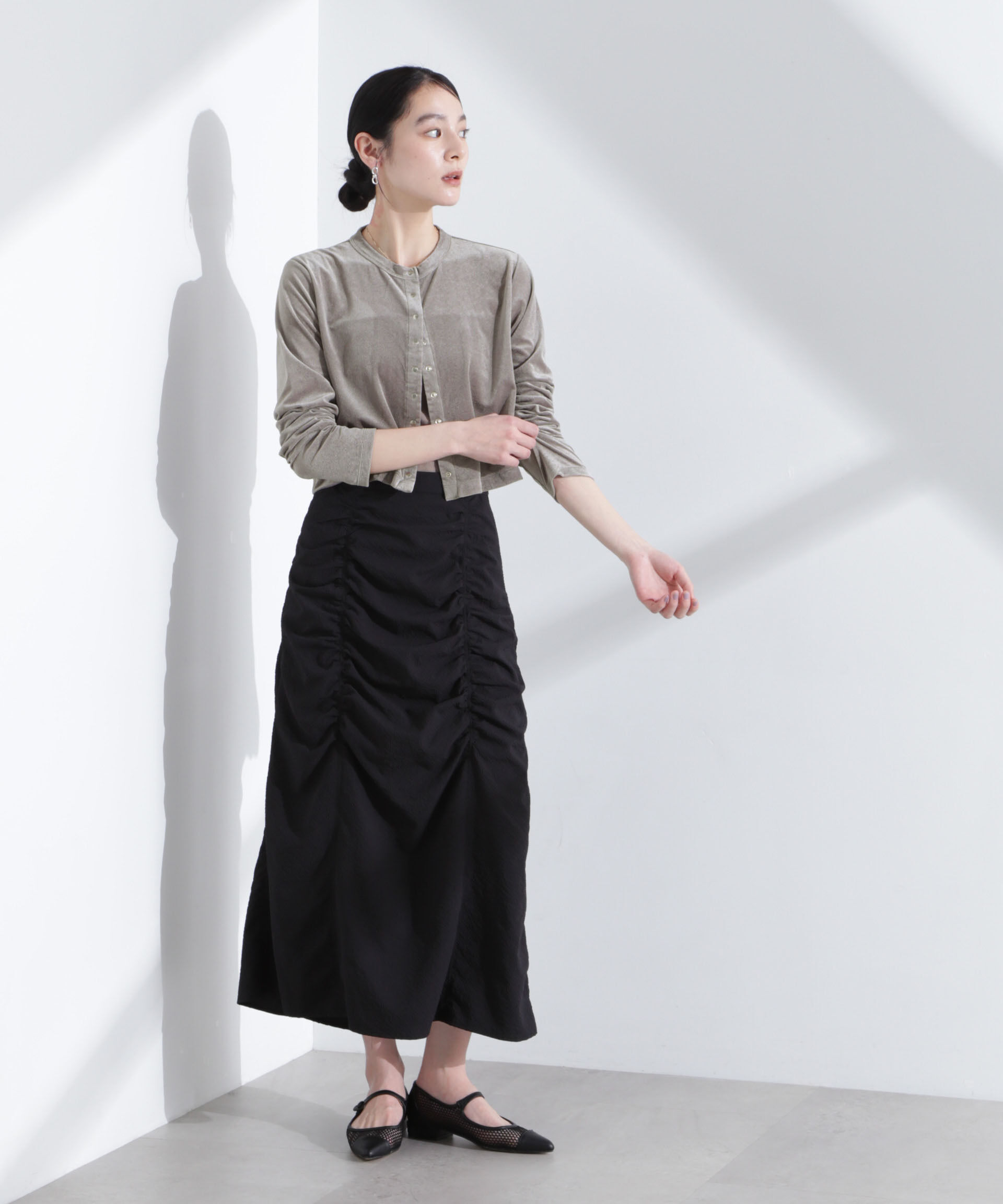 nano･universe「シアーベロアメニーボタンカーディガン」|Tシャツ・カットソー|