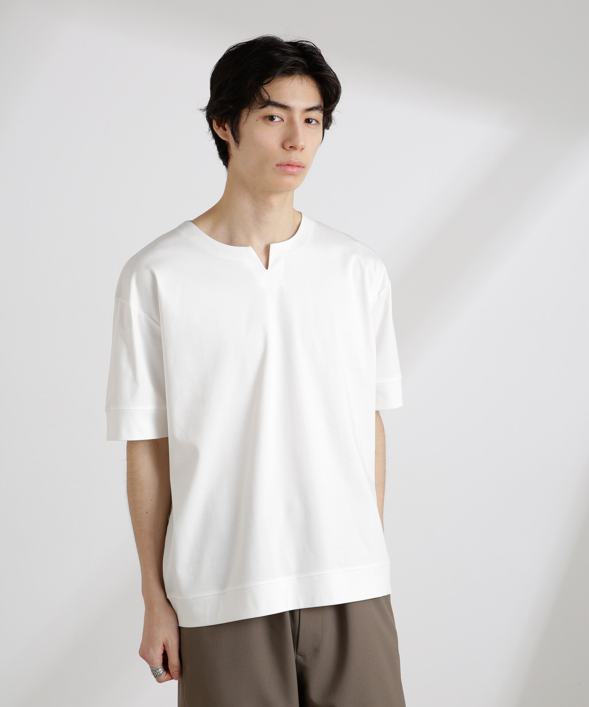 nano･universe「50/－シルケットスムースキーネックTシャツ」|Tシャツ・カットソー|