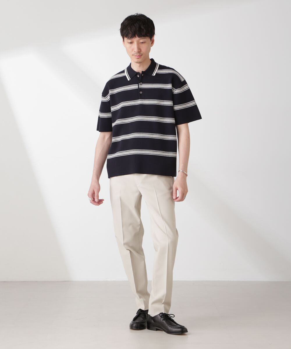 nano･universe「ミラノリブボーダーニットポロ」|ニット・セーター|