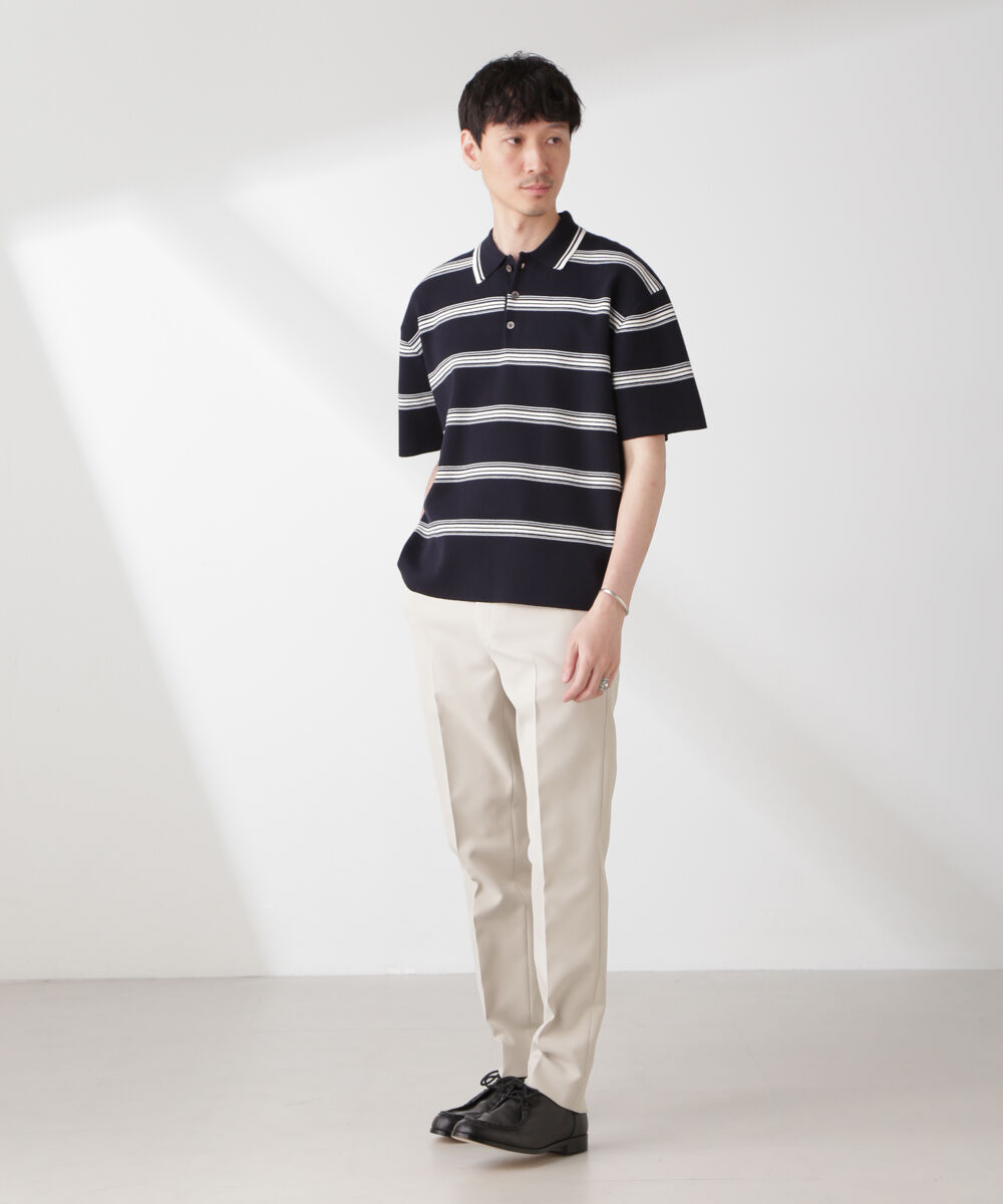 nano･universe「ミラノリブボーダーニットポロ」|ニット・セーター|