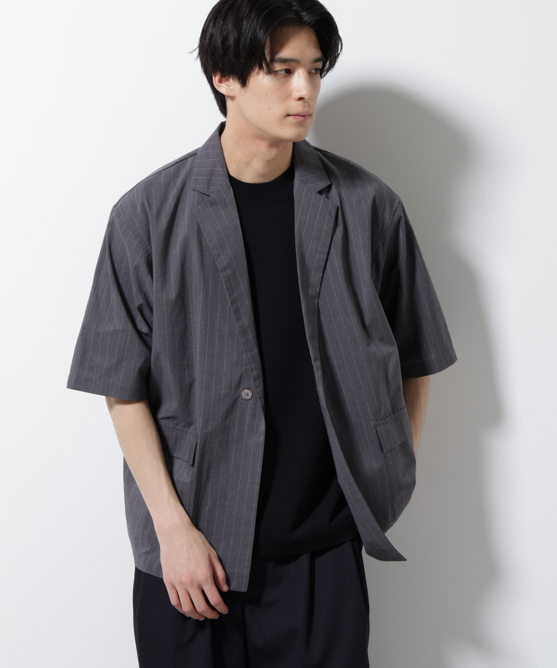 nano･universe「TEXBRID(R)シャツジャケット 半袖」|テーラードジャケット|