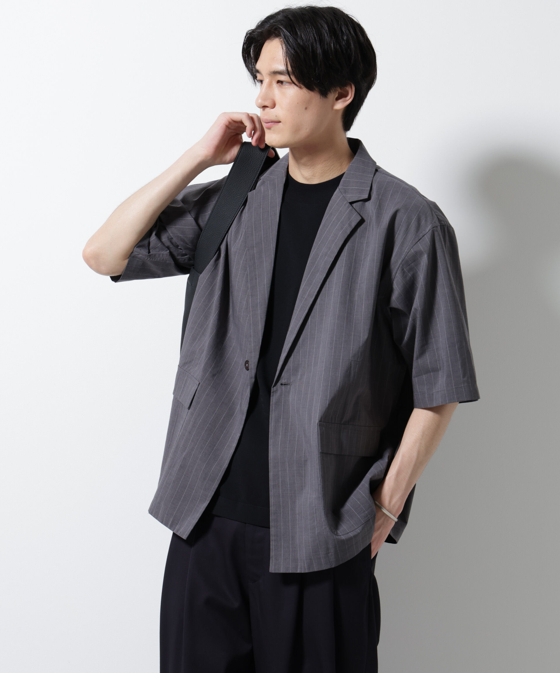 nano･universe「TEXBRID(R)シャツジャケット 半袖」|テーラードジャケット|