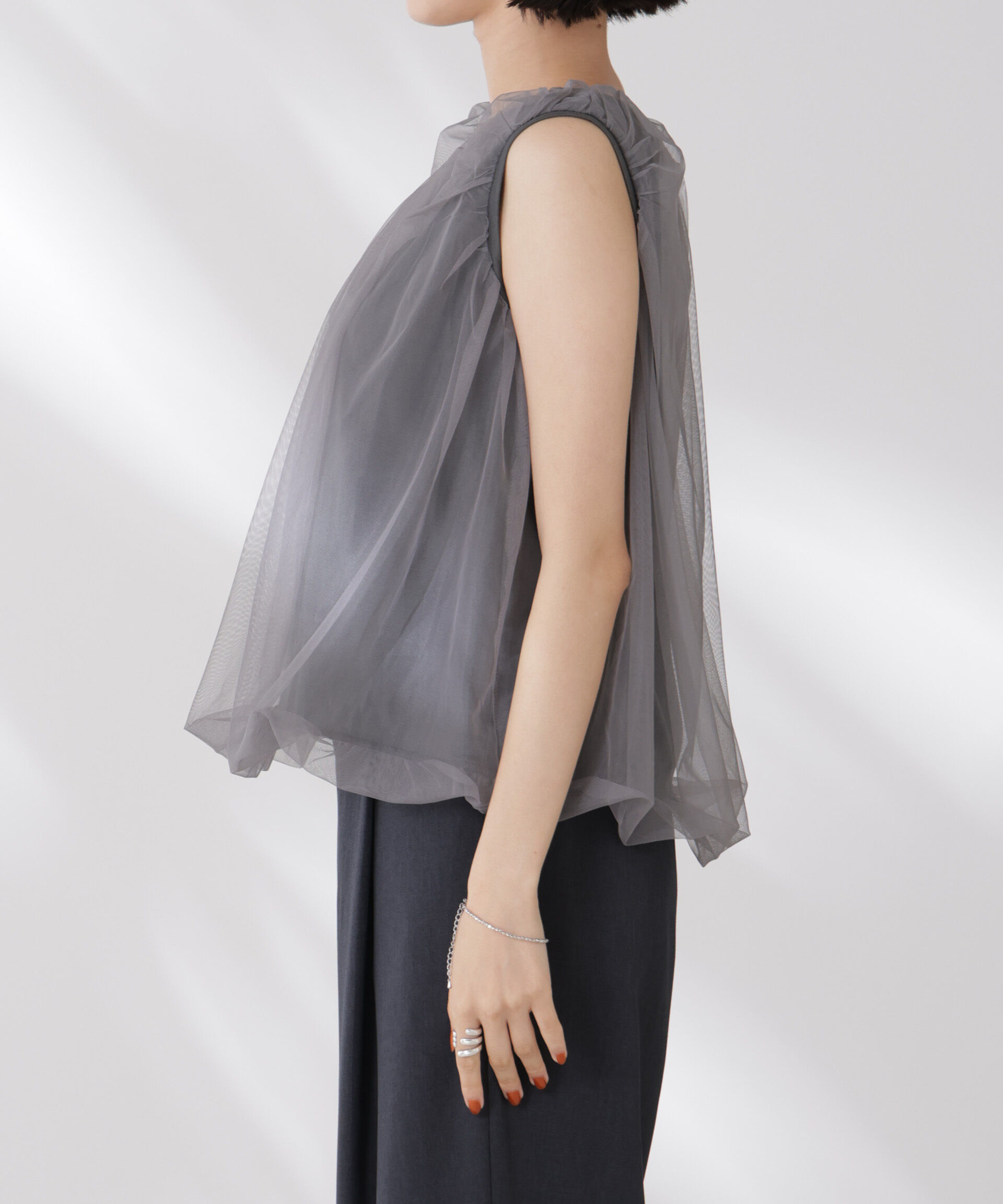 nano･universe「チュールレイヤードコクーンシルエットトップス」|Tシャツ・カットソー|