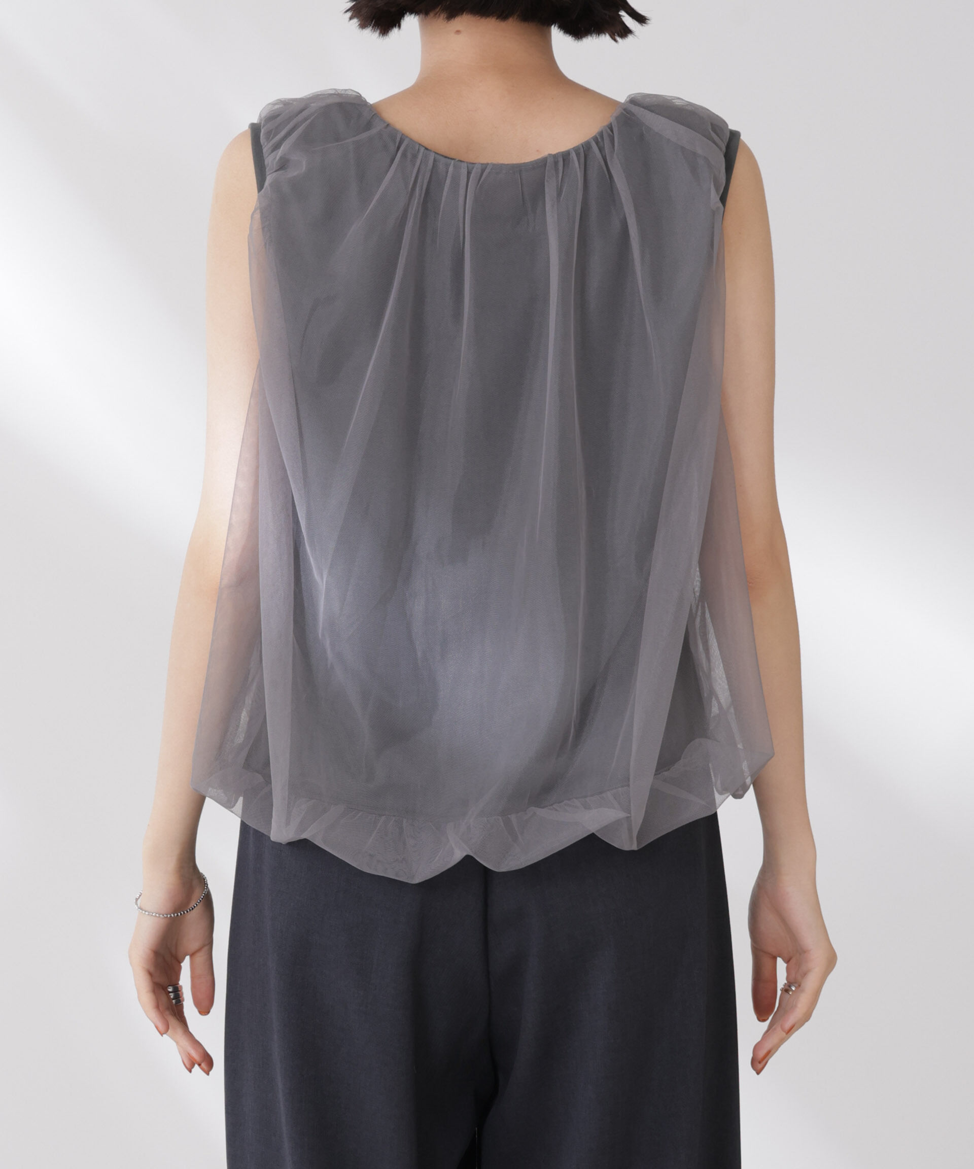 nano･universe「チュールレイヤードコクーンシルエットトップス」|Tシャツ・カットソー|