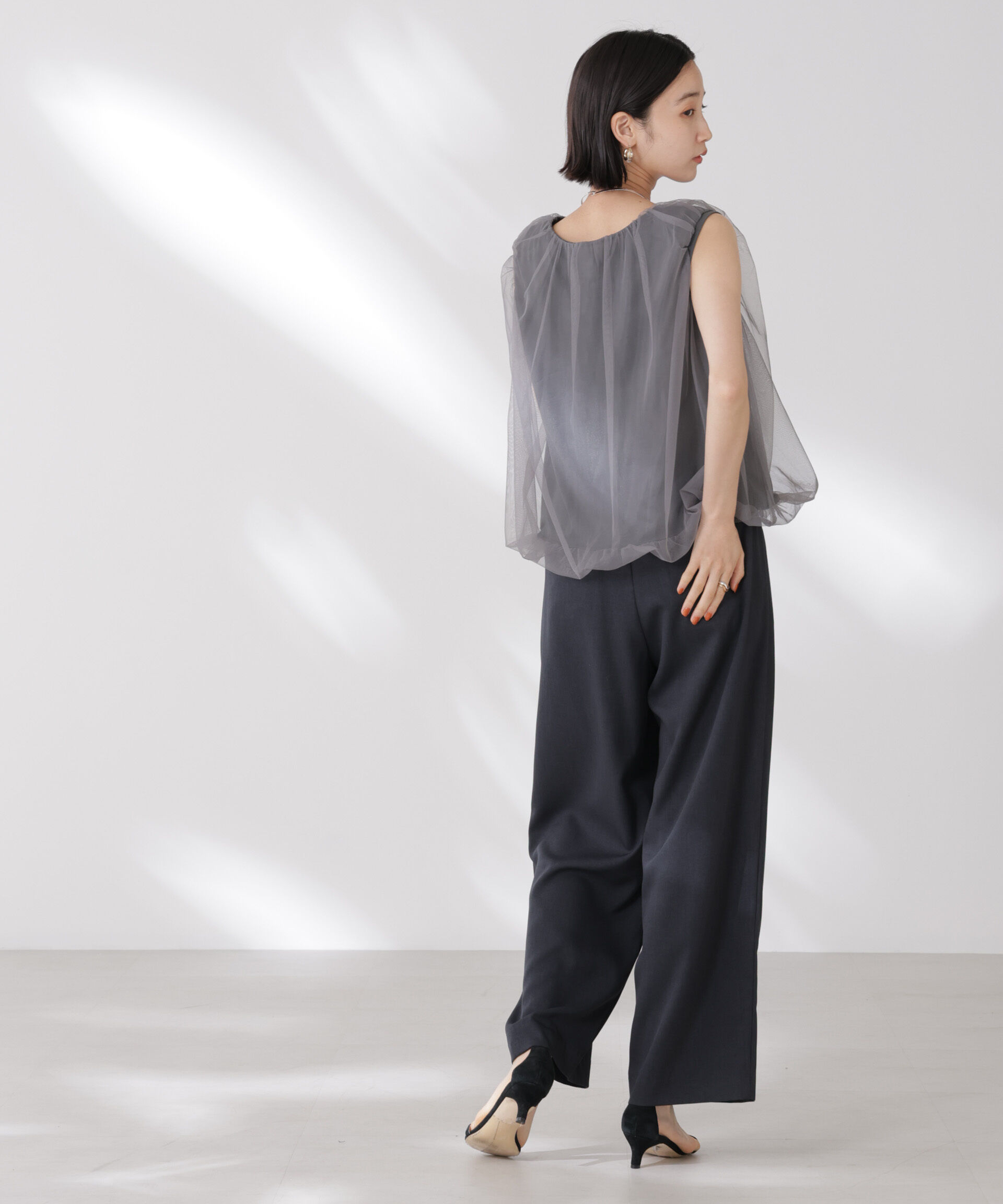 nano･universe「チュールレイヤードコクーンシルエットトップス」|Tシャツ・カットソー|