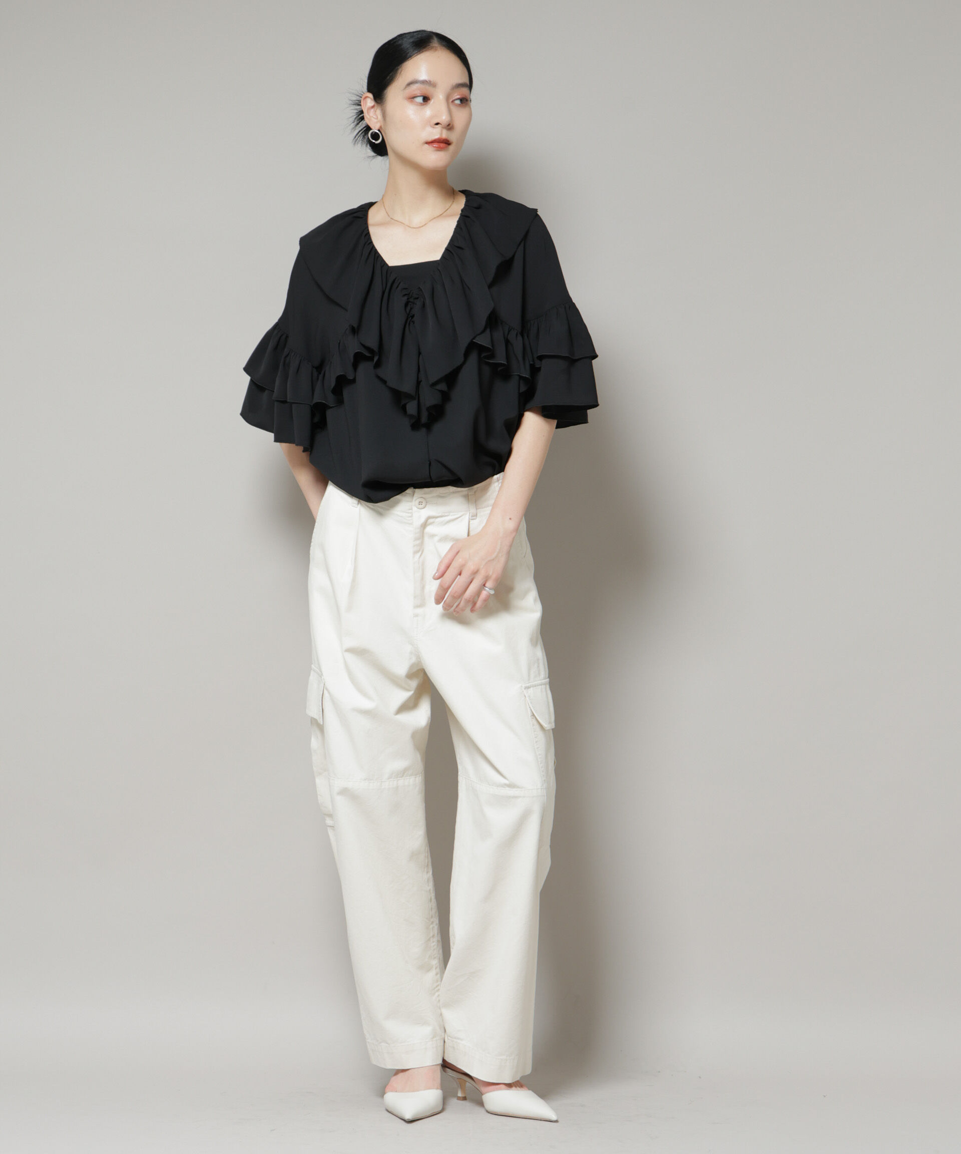 nano･universe「ピコフリルフレアブラウス」|シャツ・ブラウス|