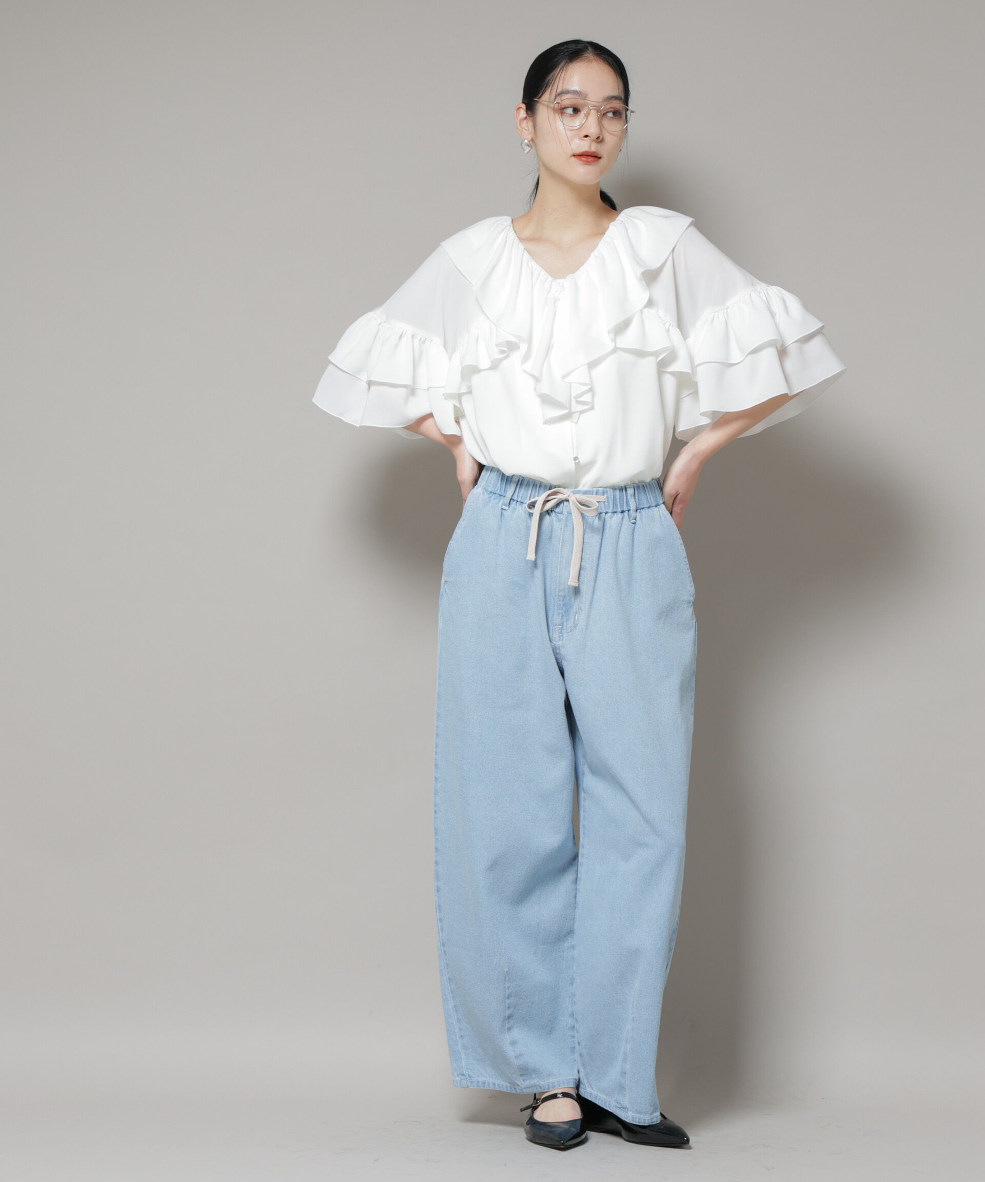 nano･universe「ピコフリルフレアブラウス」|シャツ・ブラウス|